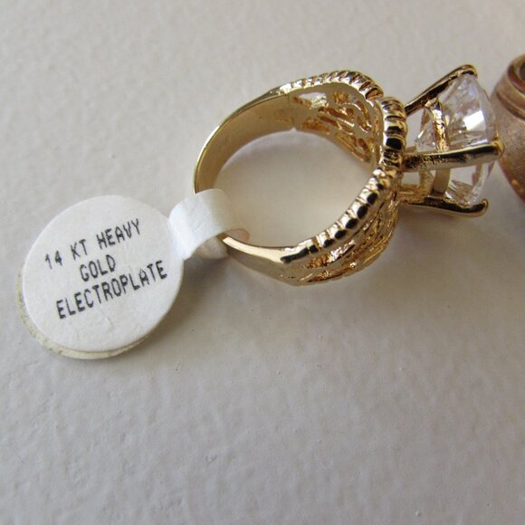 14/18K HGE ESPO Rings - Lot of 5 Rings - Wedding Set - Gold Electroplate - Picture 6 of 16